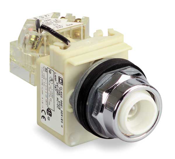 Schneider Electric Illuminated Push Button Operator, 30 mm, No Cap 9001K1L35