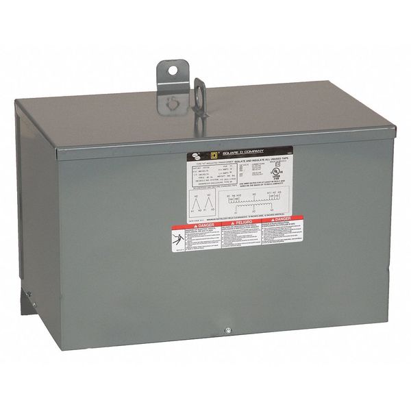 Square D General Purpose Transformer, 6 kVA, NEMA 3R, 115°C, 240V AC, 480V AC 6T5F