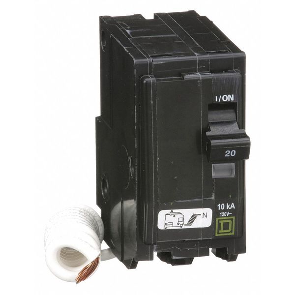 Square D Miniature Circuit Breaker, QO Series 20A, 2 Pole, 120/240V AC QO220SWN