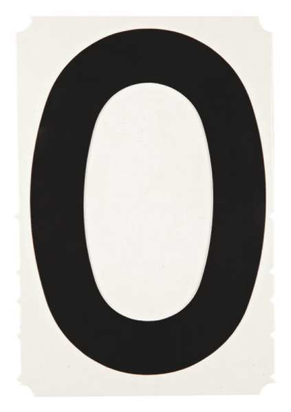 Brady Number Kit, 0, Black, Vinyl, PK10 5180-0