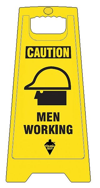 Tough Guy Floor Safety Sign, 24 in H, 11 29/36 in W, Polypropylene, English, 6DMG6 6DMG6