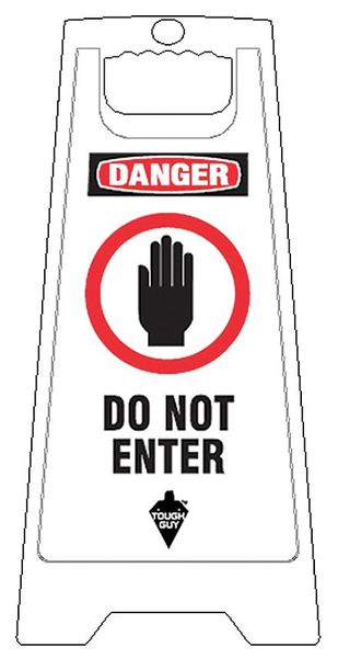 Tough Guy Floor sign, 24 in H, 11 29/36 in W, Polypropylene, English, 6DMH4 6DMH4