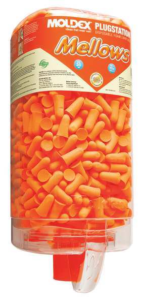 Moldex Disposable Uncorded Ear Plugs with Dispenser, Bell Shape, 30 dB, 500 Pairs, Orange 6847
