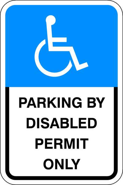 Lyle Parking By Disabled Permit Sign, 18"x12 HC-FL01-12HA