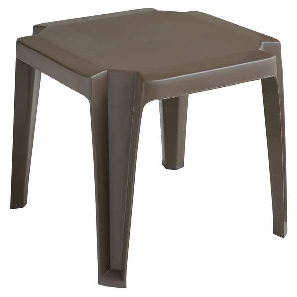 Grosfillex Side Table, Low, 17 In, Bronze Mist 52099037