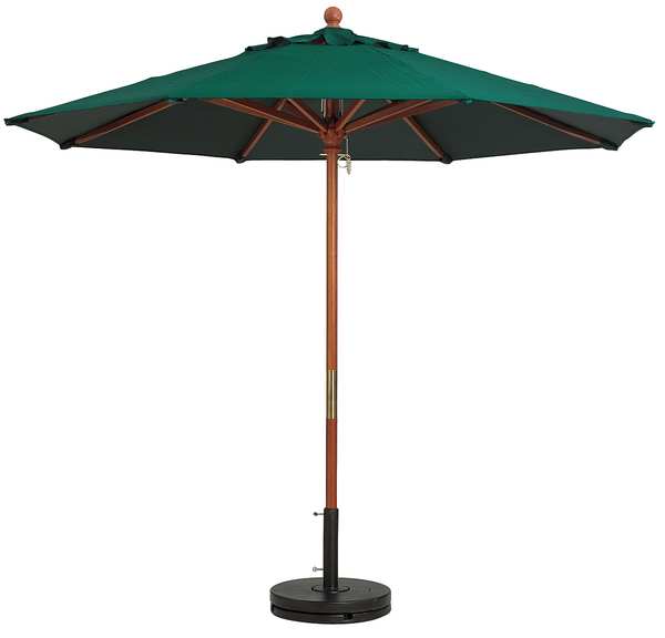 Grosfillex 9ft Wooden Market Umbrella, forest green 98912031