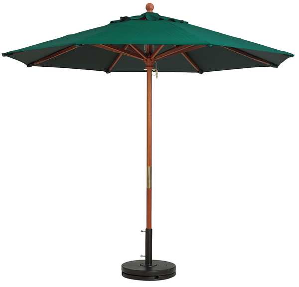 Grosfillex 98912031 300 00 Market Wood Patio Umbrella 9 Ft Wooden Pole Forest Green Zoro Com