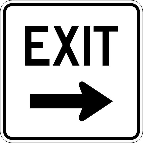 Lyle Exit Sign For Parking Lots, 18 in H, 18 in W, Aluminum, Square, English, LR7-69R-18DA LR7-69R-18DA