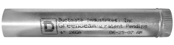 Greenseam Round Snap Lock Pipe, 7 in Duct Dia, Galvanized Steel, 26 GA, 7 in W, 60" L, 7 in H GR60SPBGP7GA26