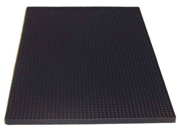 Tablecraft 1218BK Black Rubber 12 x 18 inch Bar Service Mat