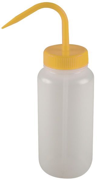 Lab Safety Supply Wash Bottle, Standard Spout, 8 oz., Yellow 6FAU4