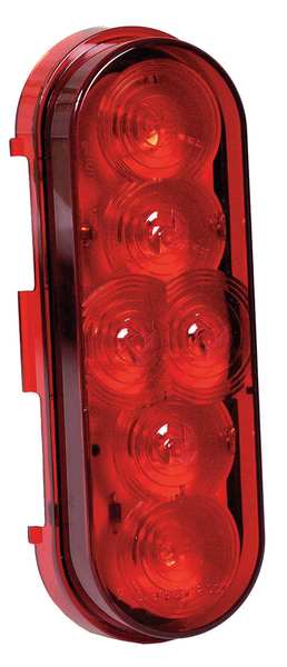 Maxxima Stop/Tail/Turn Light, 6LED, 6x3In, Oval, Red M63346R