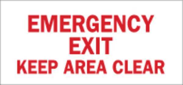 Brady Emergency Exit Sign, English, 14" W, 6-1/2" H, Polyester, White 84661