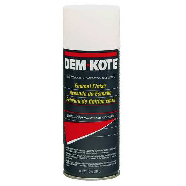 Dem-Kote Spray Paint, White, Flat, 10 oz 257672