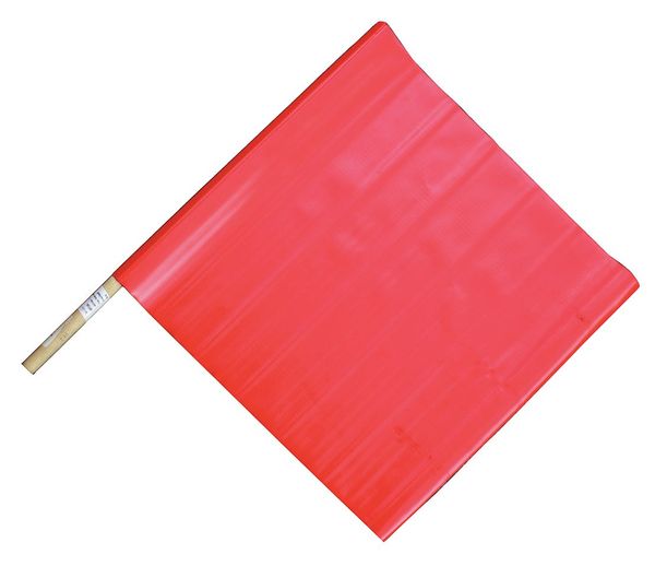 Zoro Select Handheld Warning Flag, Red, 18 x 18 In 6FGK7