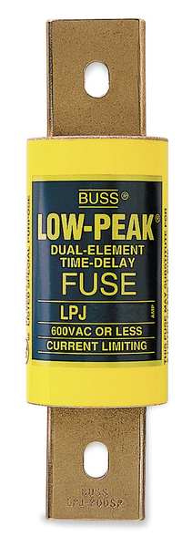 Eaton Bussmann UL Class Fuse, J Class, LPJ Series, Time-Delay, 175A, 600V AC, Non-Indicating LPJ-175SP