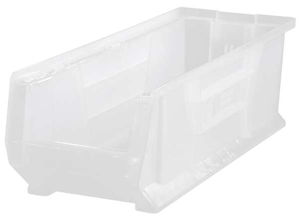 Quantum Storage Systems 150 lb Storage Bin, Polypropylene, 8 1/4 in W, 9 in H, 23 7/8 in L, Clear QUS951CL