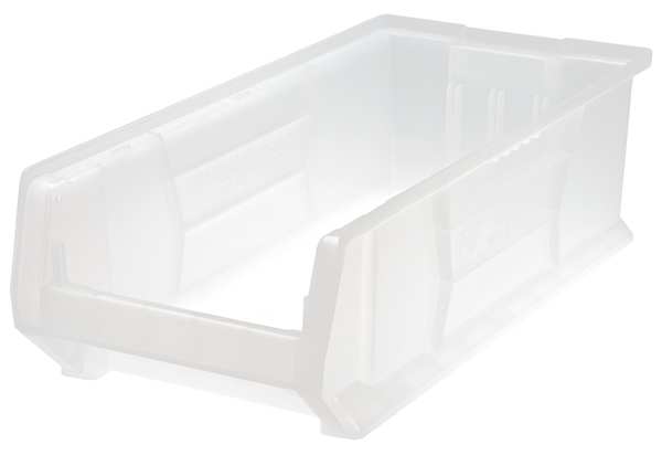 Quantum Storage Systems 150 lb Storage Bin, Polypropylene, 11 in W, 7 in H, 23 7/8 in L, Clear QUS952CL