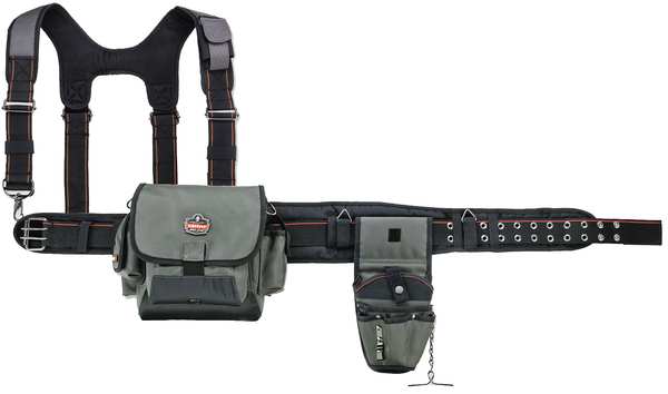 Arsenal By Ergodyne Tool Belt, Tool Belt, Gray, Ballistic Polyester, 28 Pockets 5506S