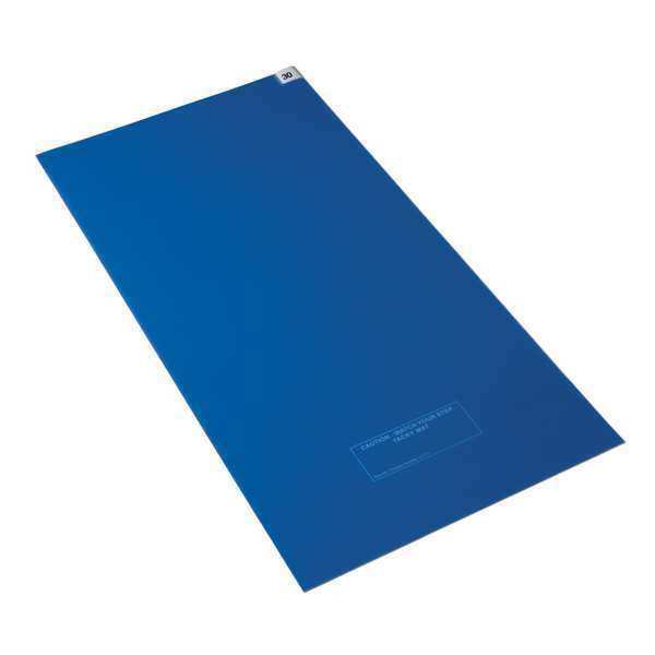 Condor Blue Disposable Tacky Mat 24" W x 36" L, Mat Length: 3 ft 6GPZ9