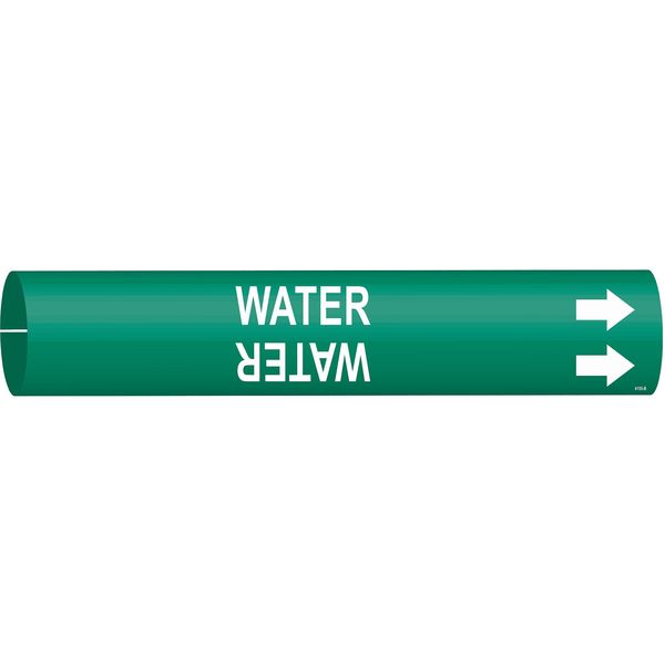 Brady Pipe Marker, Water, Grn, 1-1/2 to 2-3/8 In, 4155-B 4155-B
