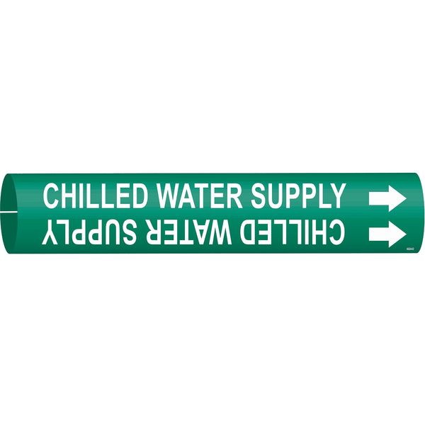 Brady Pipe Markr, Chilled Water SupplGn, 4to6 In 4024-D