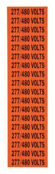 Brady Voltage Card, 18 Marker, 277/480 Volts 44360