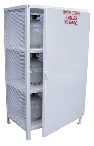 Vestil Gas Cylinder Cabinet, 40 in.W, Capacity 18 CYL-EX-18-S