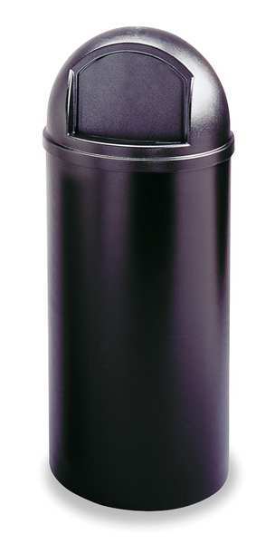 Rubbermaid Commercial 15 gal Round Trash Can, Black, 15 1/4 in Dia, Swing, Plastic FG816088BLA