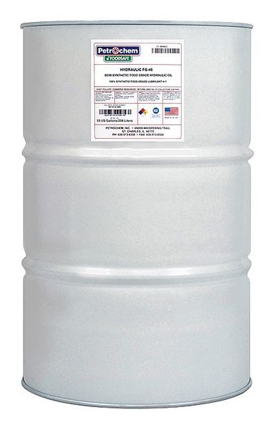 Petrochem 55 gal Drum, Hydraulic Oil, 46 ISO Viscosity, 15W SAE FOODSAFE HYDRAULIC FG-46-055