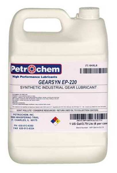 Petrochem 1 gal Gear Oil Can 220 ISO Viscosity, 90 SAE, Clear, Straw GEARSYN EP-220-001