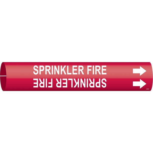 Brady Pipe Mrkr, Sprinkler Fire, 1-1/2to2-3/8 In 4127-B