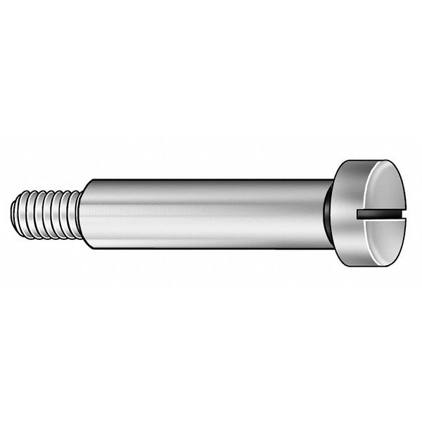 Zoro Select Precision Shoulder Screw, M4-0.70 Thr Sz, 5 mm Thr Lg, 4 mm Shoulder Lg, 18-8 Stainless Steel MSB1-6
