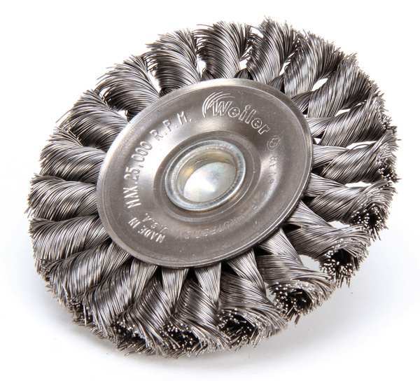 4 Knot & Crimped Wire Wheel, Wire: .014, Arbor: 5/8''-11, Material: Carbon  Steel Regular Twist
