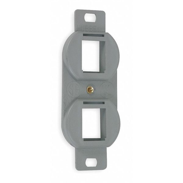 Hubbell Premise Wiring Hubbell 2 Socket Duplex 106 Outlet Faceplate - 2 x Socket(s) - Gray BR106G
