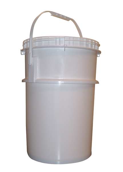 Zoro Select Pail, Screw Top, Round, 6 gal, HDPE, White 51837