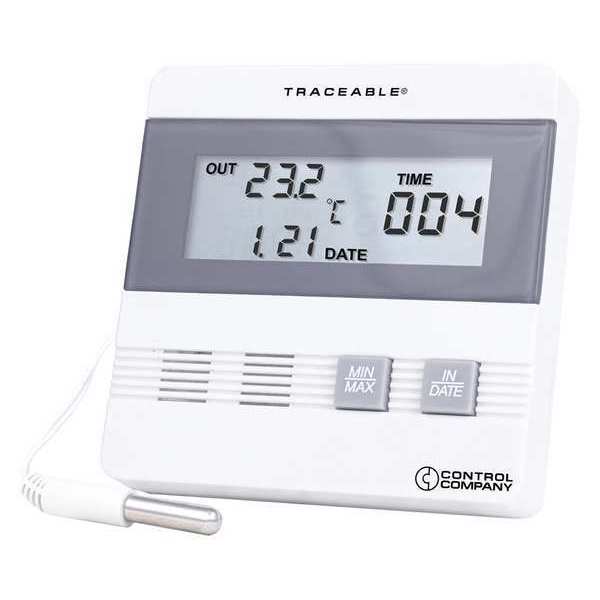 Traceable Digital Thermometer, -40 Degrees to 176 Degrees F for Wall or Desk Use 4105