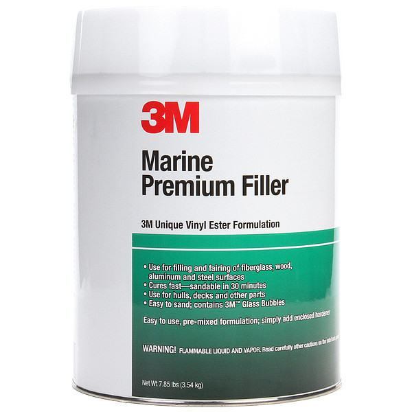 3M Marine Premium Filler, 1 gal, Can, Blue, Light Beige, Marine Premium 46006