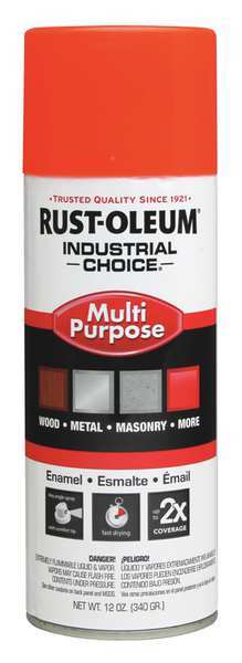 Rust-Oleum Spray Paint, Orange, Fluorescent, 12 oz 1654830