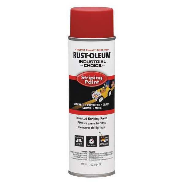 Rust-Oleum Industrial Choice Striping Paint, 18 oz, Red, Solvent -Based 1665838