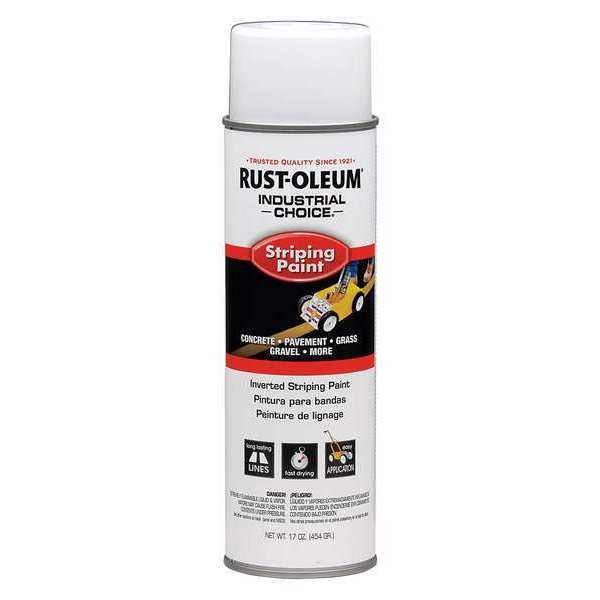 Rust-Oleum Inverted Striping Paint, 18 oz., White, Solvent -Based 1691838