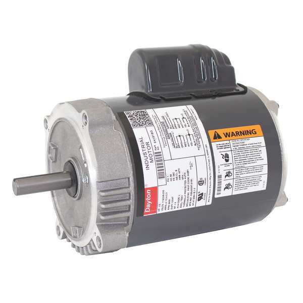 Dayton Capacitor-Start General Purpose Motor, 1/3 HP, 115/208-230V AC Voltage, 56C Frame 6K181BG