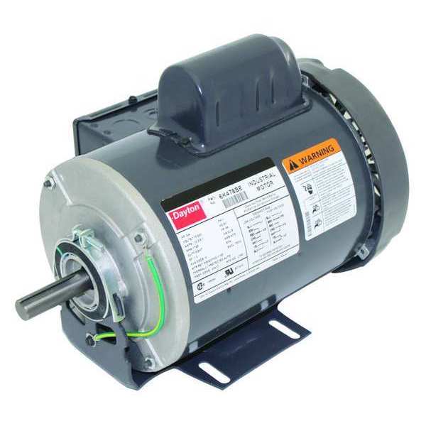 Dayton Capacitor-Start General Purpose Motor, 3/4 HP, 115/230V AC Voltage, 56 Frame, 1,725 Nameplate RPM 6K478