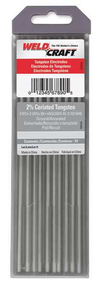 Miller Electric 7" Tungsten Electrode 0.040" Dia., Pk10 WC040X7