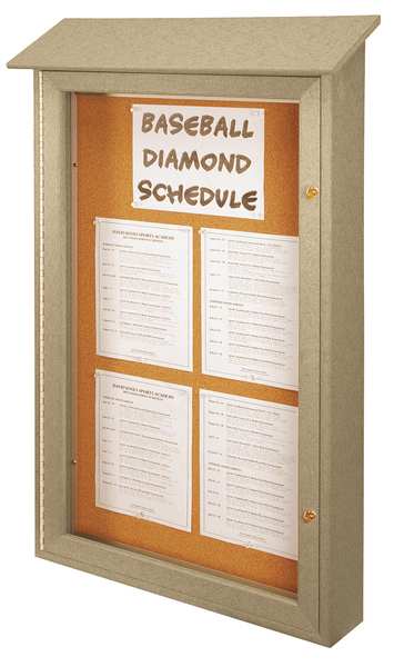 United Visual Products Enclosed Bulletin Board 34"x47", Tack UVSD5438-SAND