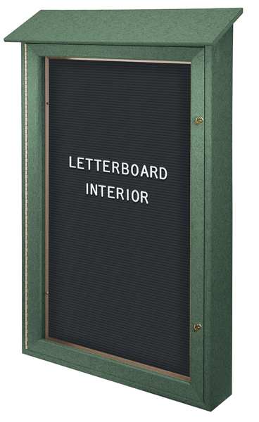 United Visual Products Outdoor Enclosed Letter Board 48"x72", Vinyl UVSD4226LB-WOODGRN