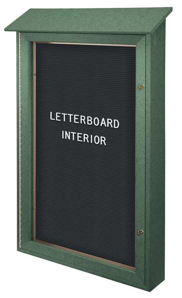United Visual Products Outdoor Enclosed Letter Board 48"x32", Vinyl UVSD4832LB-WOODGRN