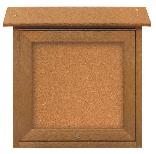 United Visual Products Enclosed Outdoor Bulletin Board, 18"x18", Tack UVSM1818-CEDAR