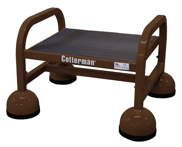 Cotterman Rolling Ladder, Welded, Platform 9"H, Color: Brown ST-120 A2 C4 P5