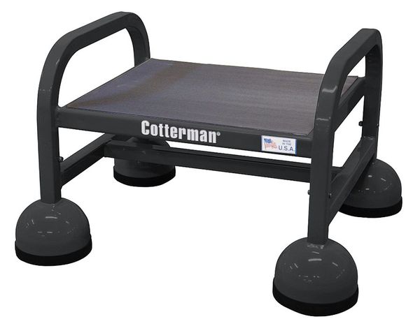 Cotterman Rolling Ladder, Welded, Platform 9"H, Color: Black ST-120 A2 C7 P5